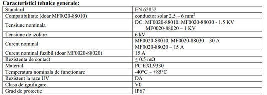 SET Conector Spliter MC4 Mama-Tata 1500V/30A DC