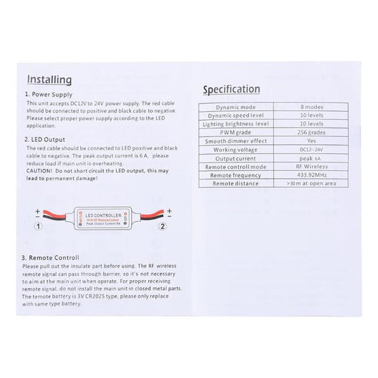 Mini Dimmer 12A 12V Telecomanda Rf Lighting Accessories