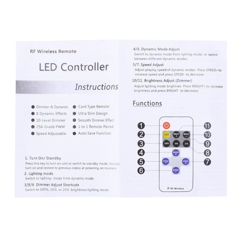 Mini Dimmer 12A 12V Telecomanda Rf Lighting Accessories