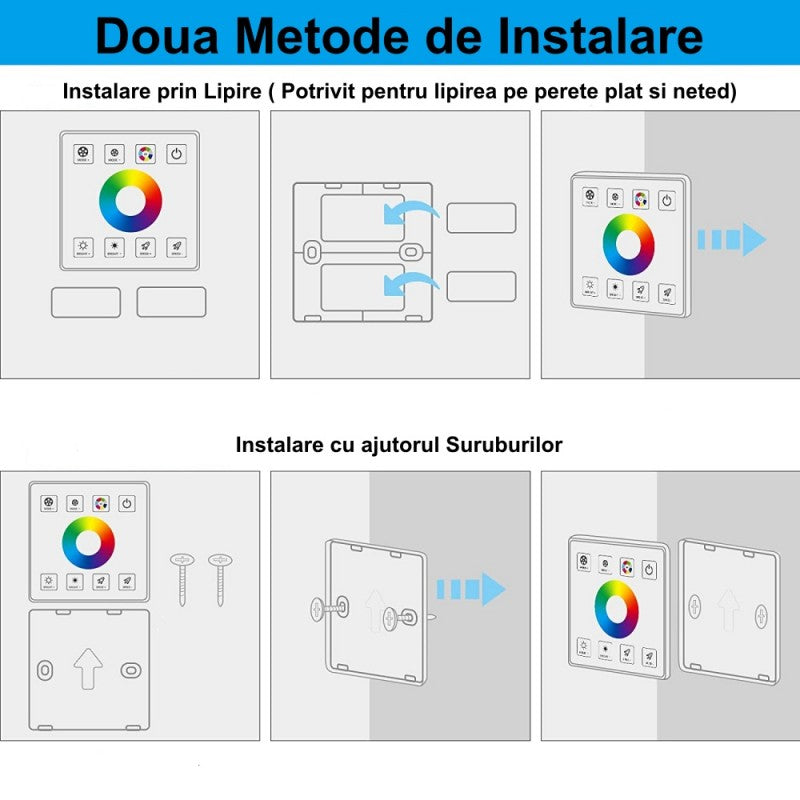 Controller Rgb 5-24V 30A Panou Touch Alb Lighting