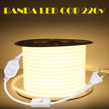 Rola Banda Led Cob 220V Exterior Ip65 - 100M Strips