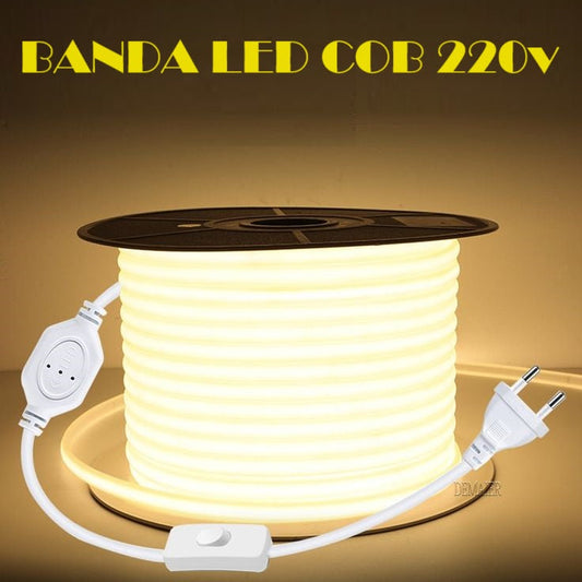 Rola Banda Led Cob 220V Exterior Ip65 - 100M Strips