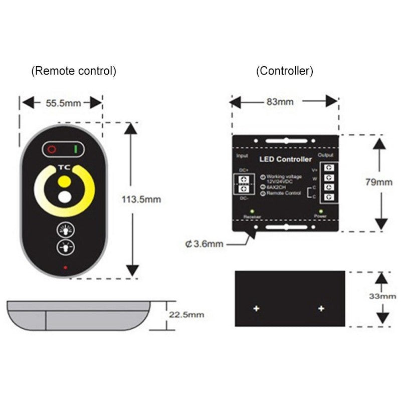 Dimmer 18A 12-24V Touch Telecomanda Rf Lighting Accessories