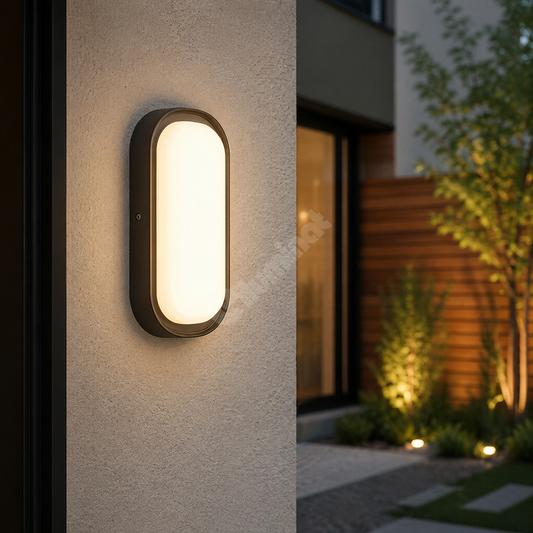 Aplica LED Bulkhead Neagra 18W 2020lm IP65 CCT