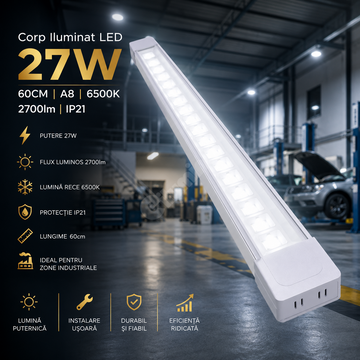 Corp Iluminat LED 27W 60cm A8 2700lm 6500K IP21