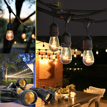 Ghirlanda Luminoasa Cu Pendule 10M / 15Xe27 Interconectabil Bulb Strip