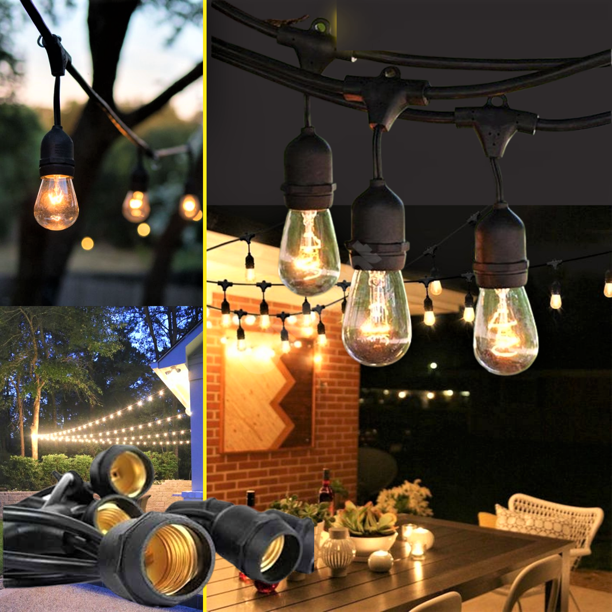 Kit Complet Ghirlanda Luminoasa 10M / 15Xe27 Interconectabil Becuri Incluse Home & Garden