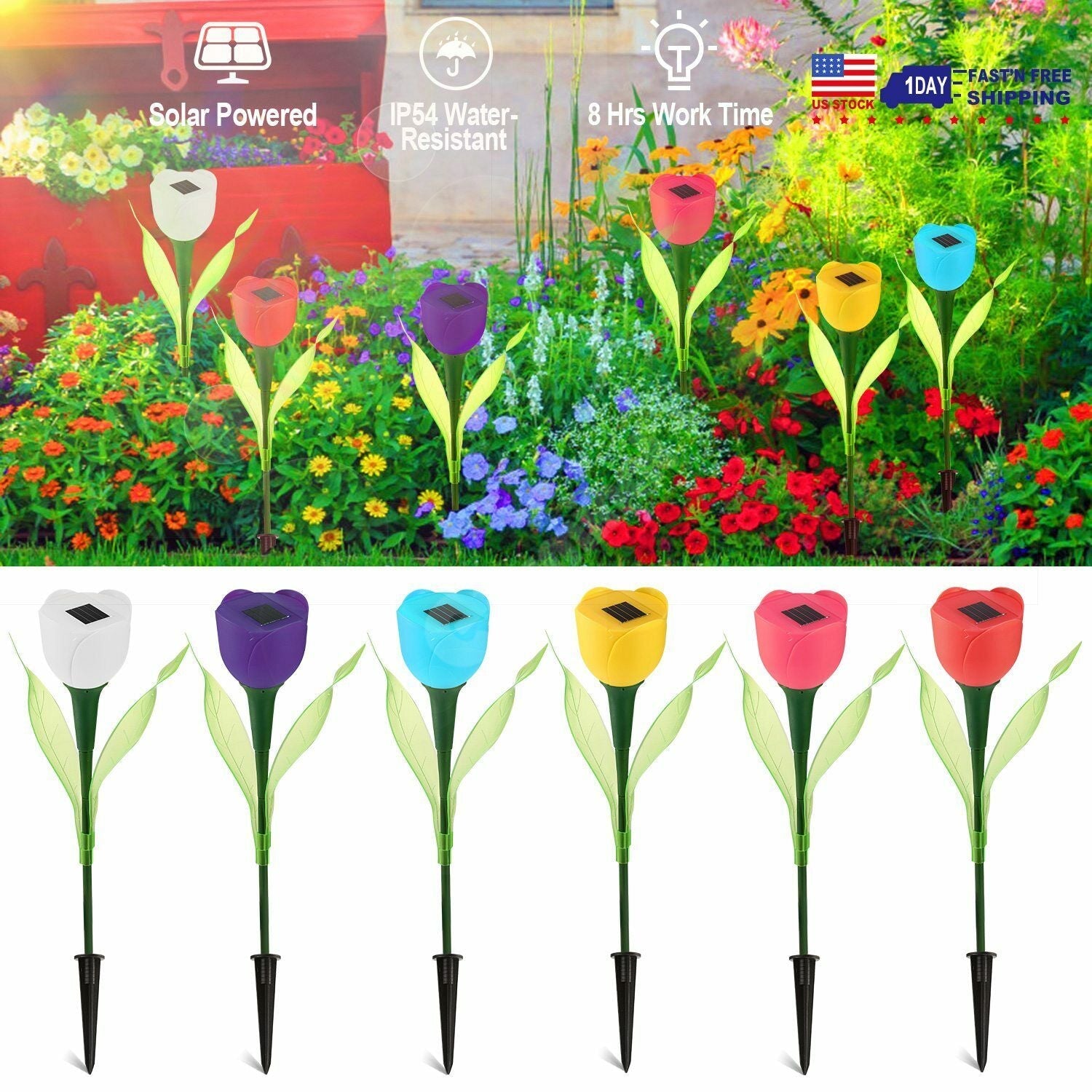 Lalea Led Cu Incarcare Solara - Diverse Culori Rgb Solar Lamp