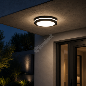 Plafoniera LED 40W 30cm IP44 Miraq Black Exterior