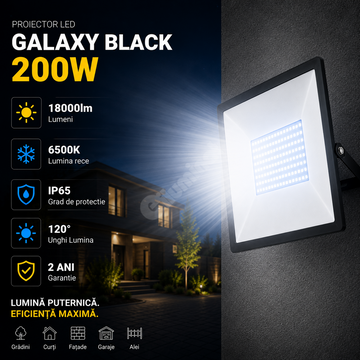 Proiector LED 200W Galaxy Black IP65 18000lm