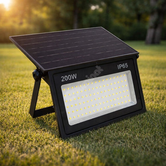 Proiector LED cu Panou Solar Atasat Reglabil 1900lm, IP65, 6500K Telecomanda