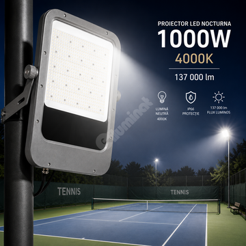 Proiector LED Nocturnă 1000W 137000lm 4000K IP66 Premium
