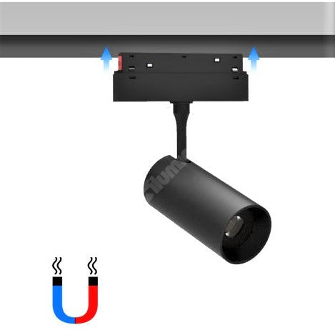 Spot Led 5W Magnetic Negru Cilindru Track Light