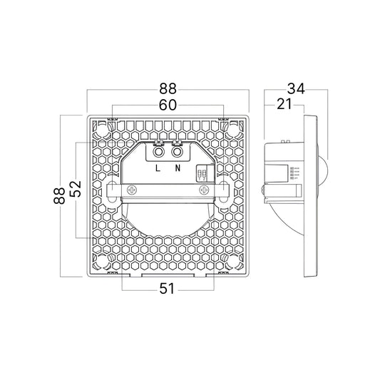 Spot LED Treapta STEP Grey Square 3W CCT cu Senzor de Miscare