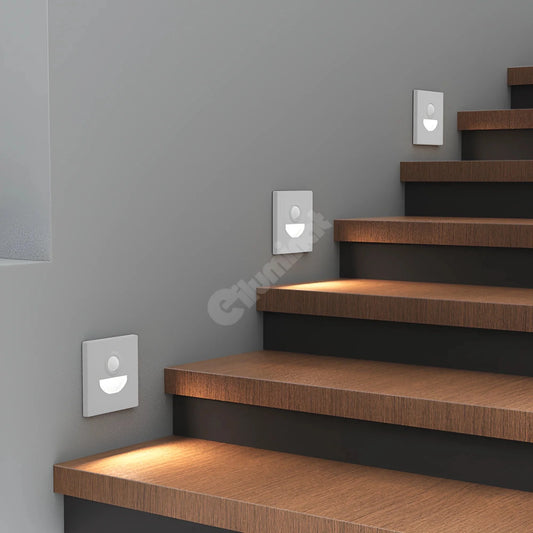 Spot LED Treapta STEP White Square 3W CCT cu Senzor de Miscare