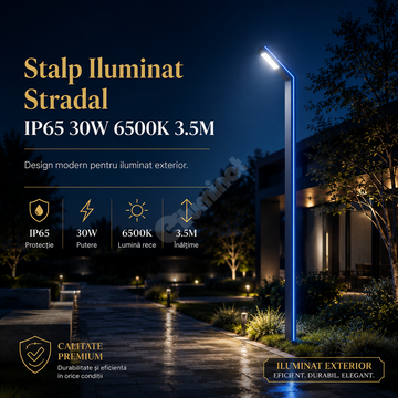 Stalp Iluminat Stradal IP65 30W 6500K 3.5M