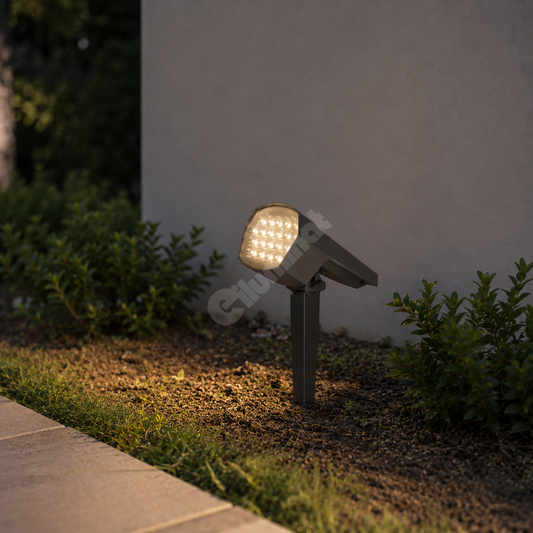 Stalp LED Gradina SPIKE 12W Dimabil cu Incarcare Solara IP65