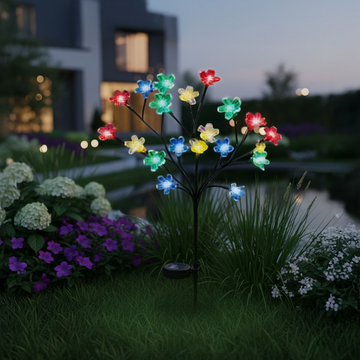 Lampa LED RGB Bran cu Incarcare Solara Premium IP44