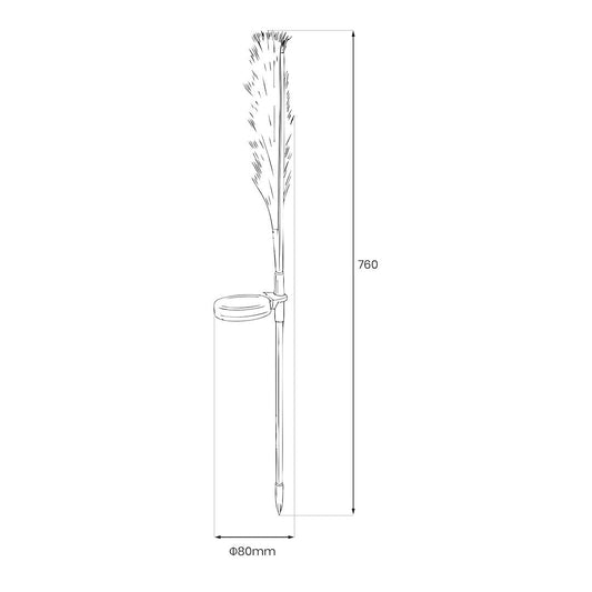 Stalp de Gradina Pampas cu Incarcare Solara 76CM Premium