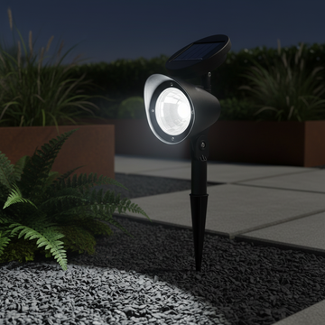 Stalp LED Gradina Ferry cu Incarcare Solara 30CM