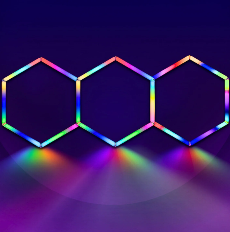 Honeycomb Led Hexagon Luminos Rgb Smart 250Cm X 100Cm Honeycomb Lights