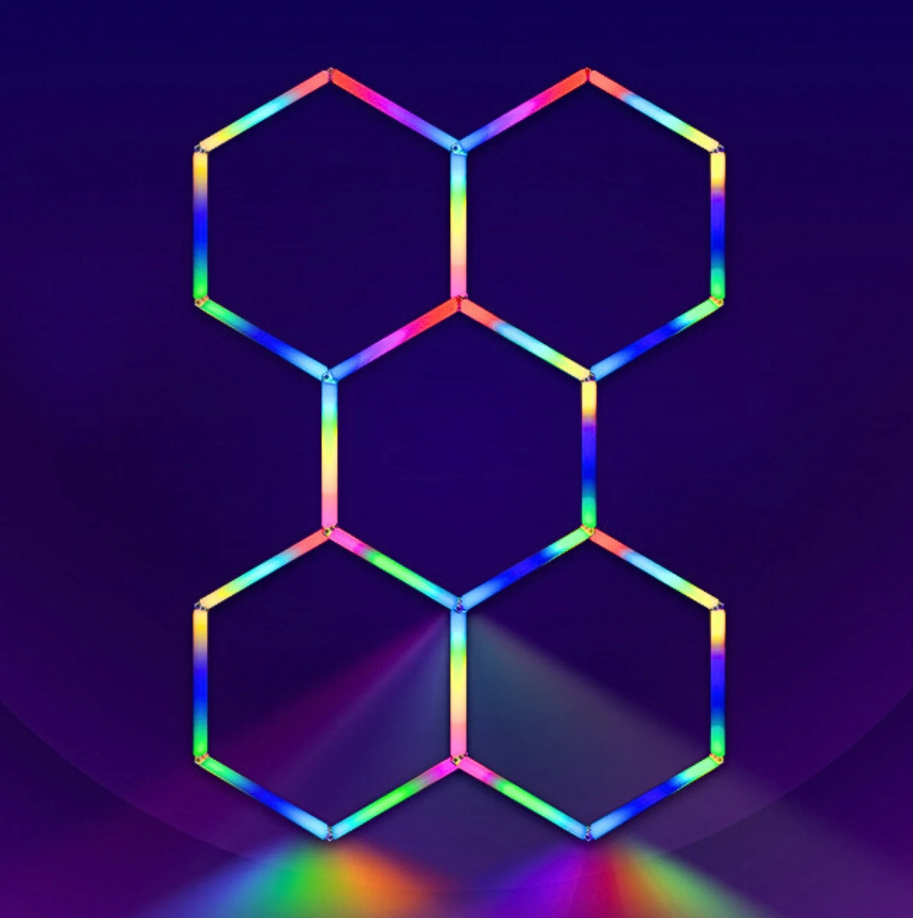 Honeycomb Led Hexagon Luminos Rgb Smart 244Cm X 170Cm Honeycomb Lights