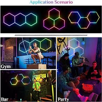 Honeycomb Led Hexagon Luminos Rgb Smart 250Cm X 100Cm Honeycomb Lights