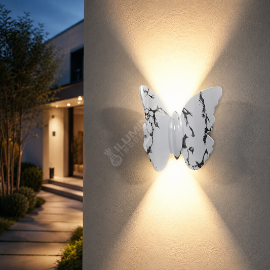 Aplica LED 6W BUTTERFLY Efect Marmura Alba IP65