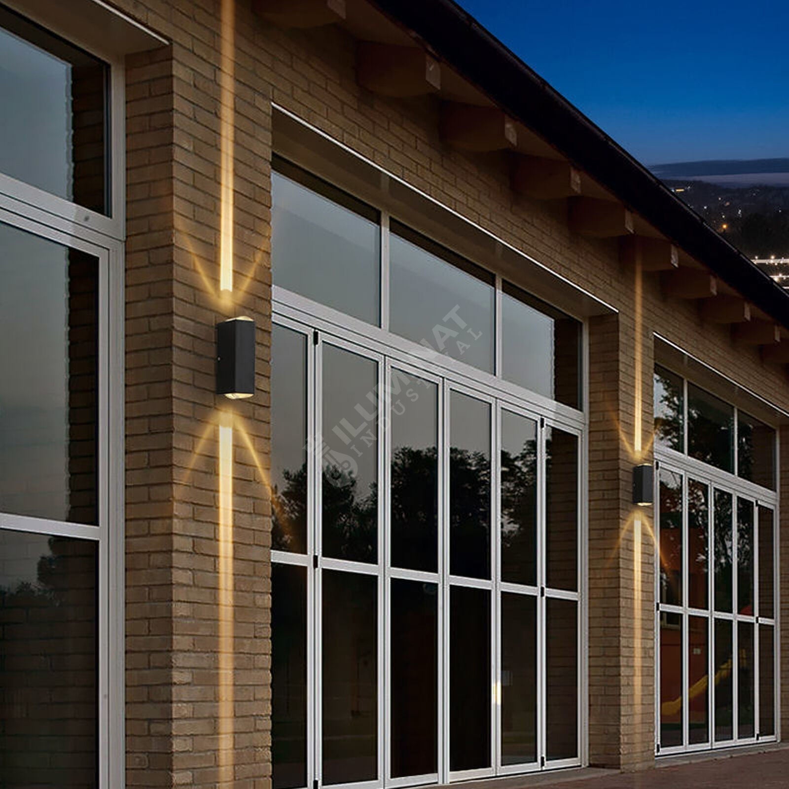 Aplica Led Exterior 2X3W Lines Neagra Wall Light Fixtures