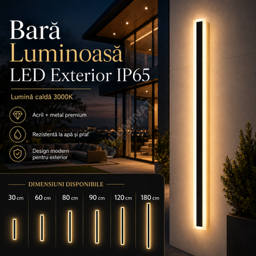 Bara Luminoasa LED Exterior IP65 220V 3000K