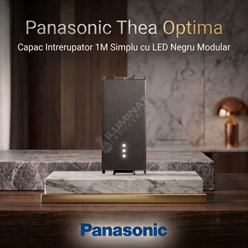 Capac Intrerupator 1M Simplu cu LED Negru Modular Panasonic Thea Optima