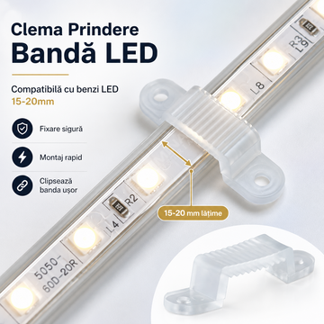 Clema Prindere Banda LED 15-20mm