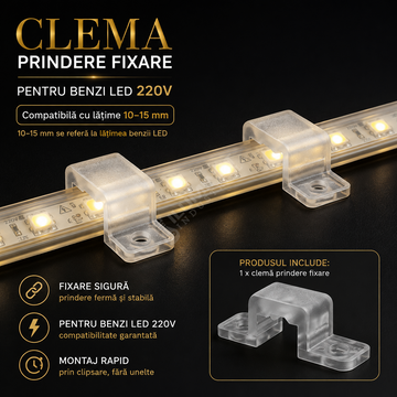 Clema Prindere Banda LED 220V 10-15mm