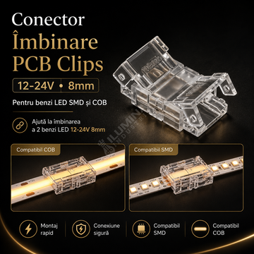 Conector Imbinare PCB Clips 12-24V 8mm