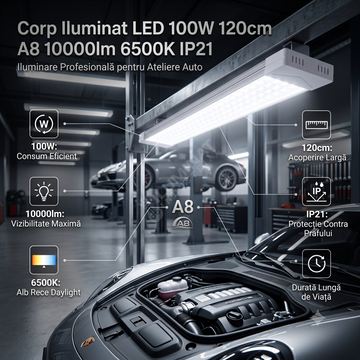 Corp Iluminat LED 100W 120cm A8 10000lm 6500K IP21