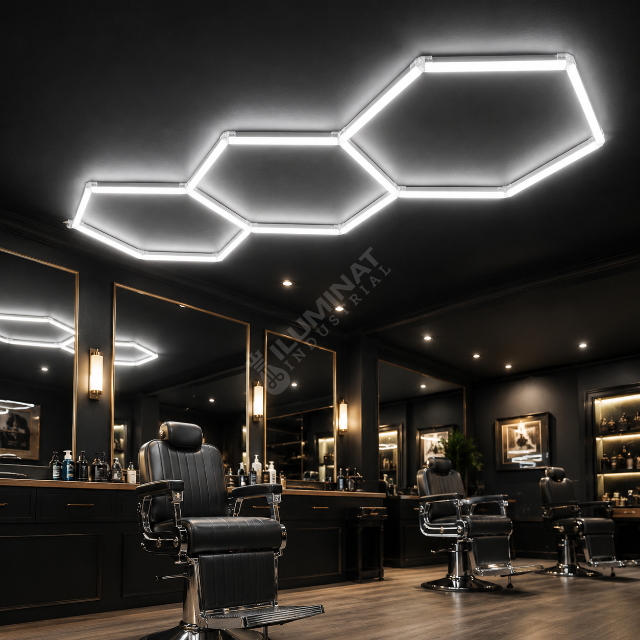 HoneyComb LED 3x Hexagone Aluminiu Premium 160W, 120x315cm, 17000lm, 6500K