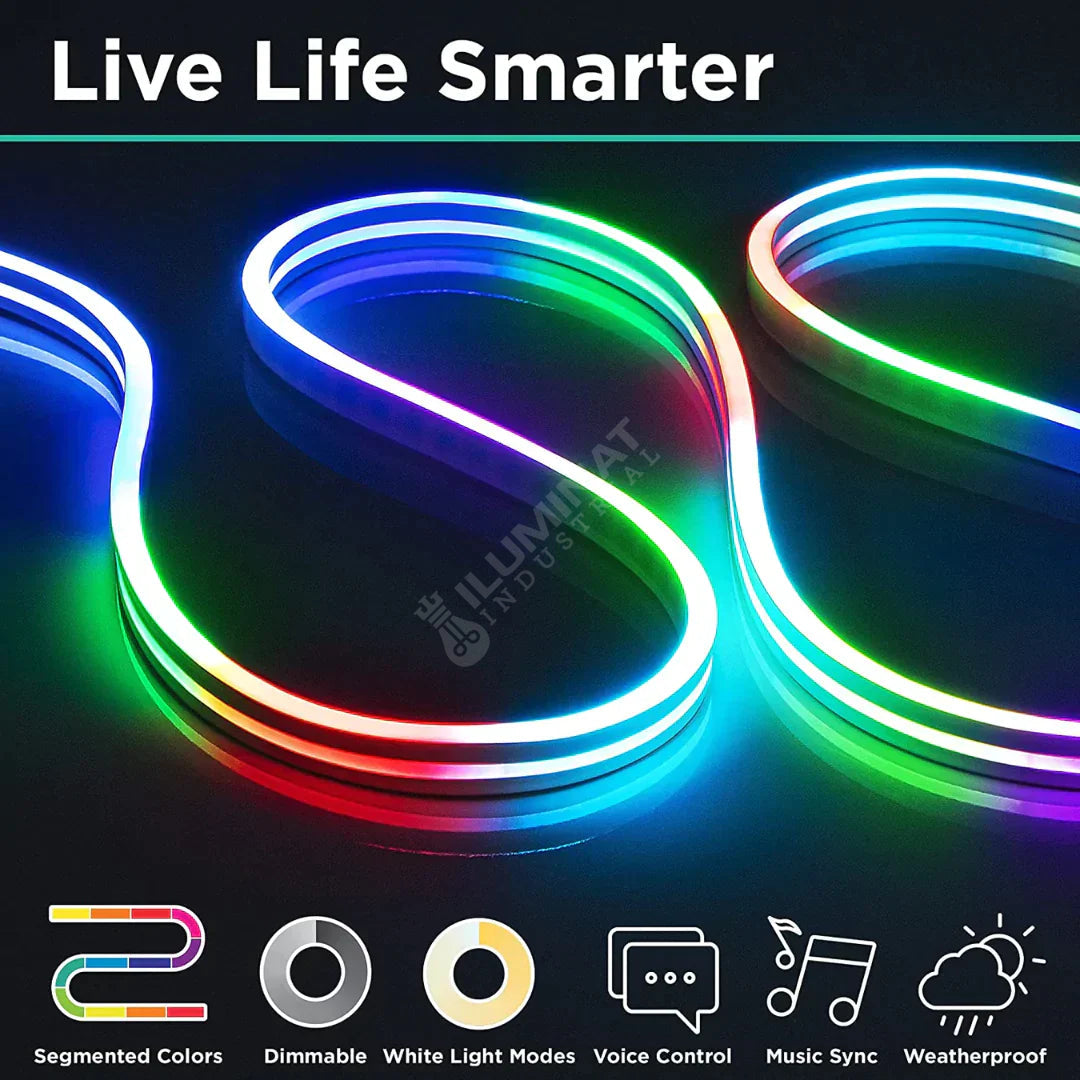 Kit Neon Flex Led Rgb Ic Smart Digital 12V 5M Telecomanda