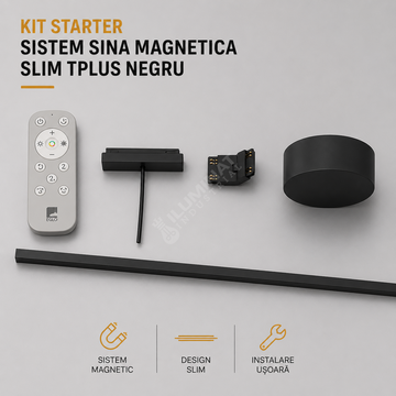 Kit Starter Sistem Sina Iluminat Slim TPLUS Negru