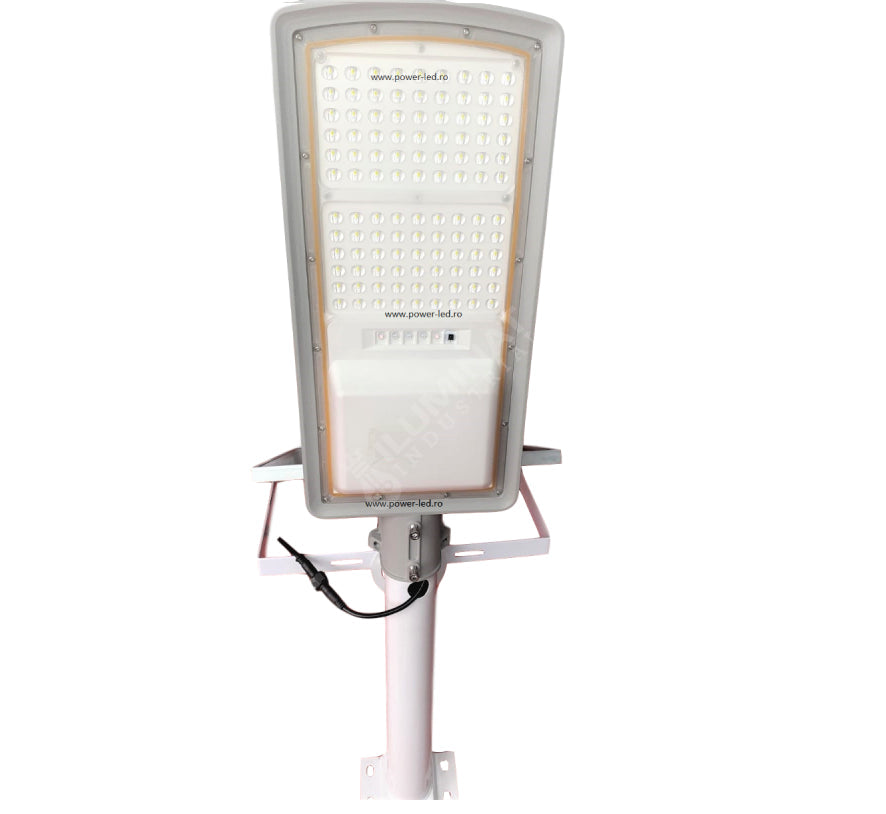 Lampa Led 300W Iluminat Stradal Solara Cu Brat Inclus Telecomanda Solar Lamp