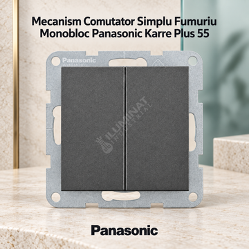 Mecanism Comutator Simplu Fumuriu Monobloc Panasonic Karre Plus 55