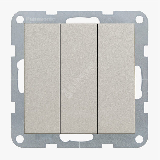 Mecanism Comutator Triplu Simplu Bronz Monobloc Panasonic Karre Plus 55