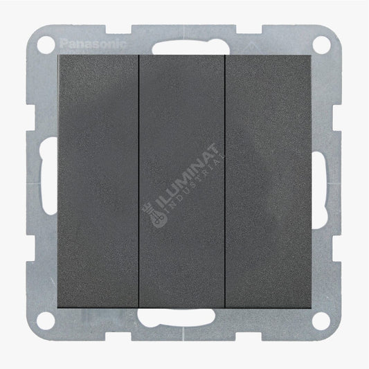 Mecanism Comutator Triplu Simplu Fumuriu Monobloc Panasonic Karre Plus 55