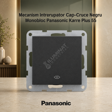 Mecanism Intrerupator Cap-Cruce Negru Monobloc Panasonic Karre Plus 55