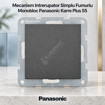 Mecanism Intrerupator Simplu Fumuriu Monobloc Panasonic Karre Plus 55