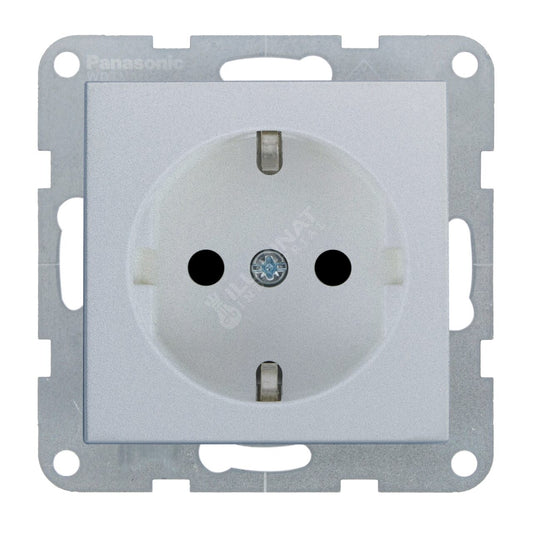 Mecanism Priza Schuko Argintie Monobloc Panasonic Karre Plus 55