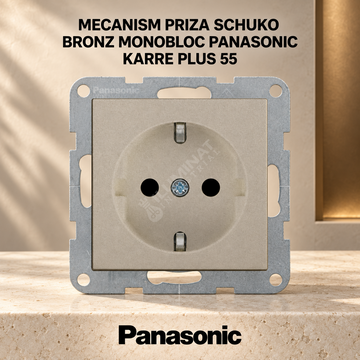 Mecanism Priza Schuko Bronz Monobloc Panasonic Karre Plus 55