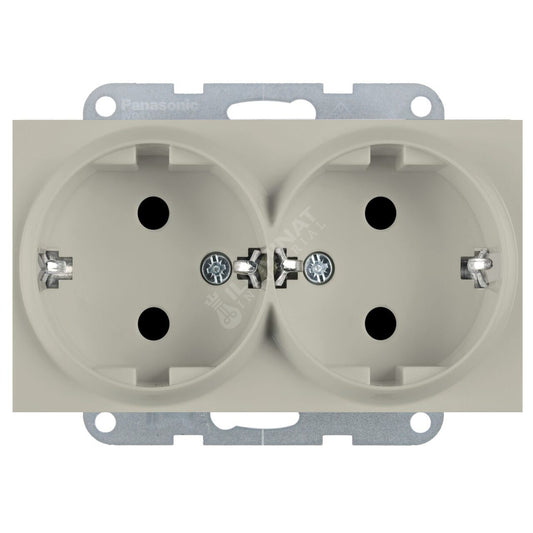 Mecanism Priza Schuko Dubla Sandstone Monobloc Panasonic Karre Plus 55