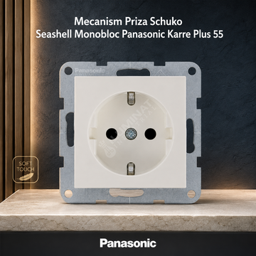 Mecanism Priza Schuko Seashell Monobloc Panasonic Karre Plus 55