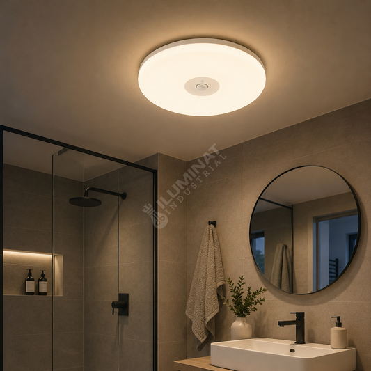 Plafoniera LED JADE 18W Senzor Miscare 3000K IP44 Echivalent 180W