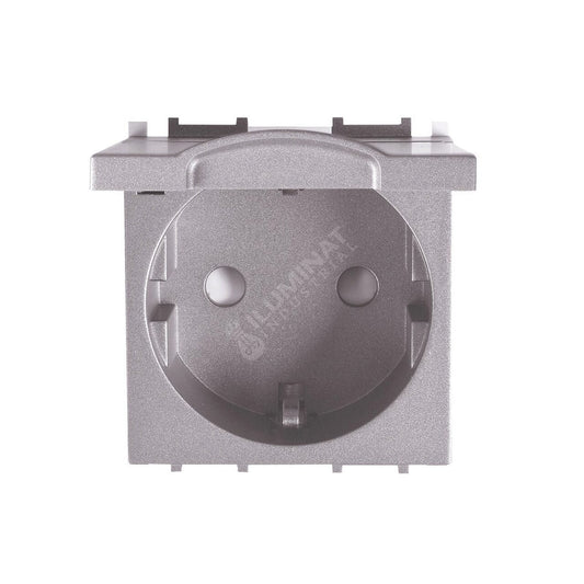 Priza Antracit 2M SCHUKO cu Capac Modulara Panasonic Thea Optima